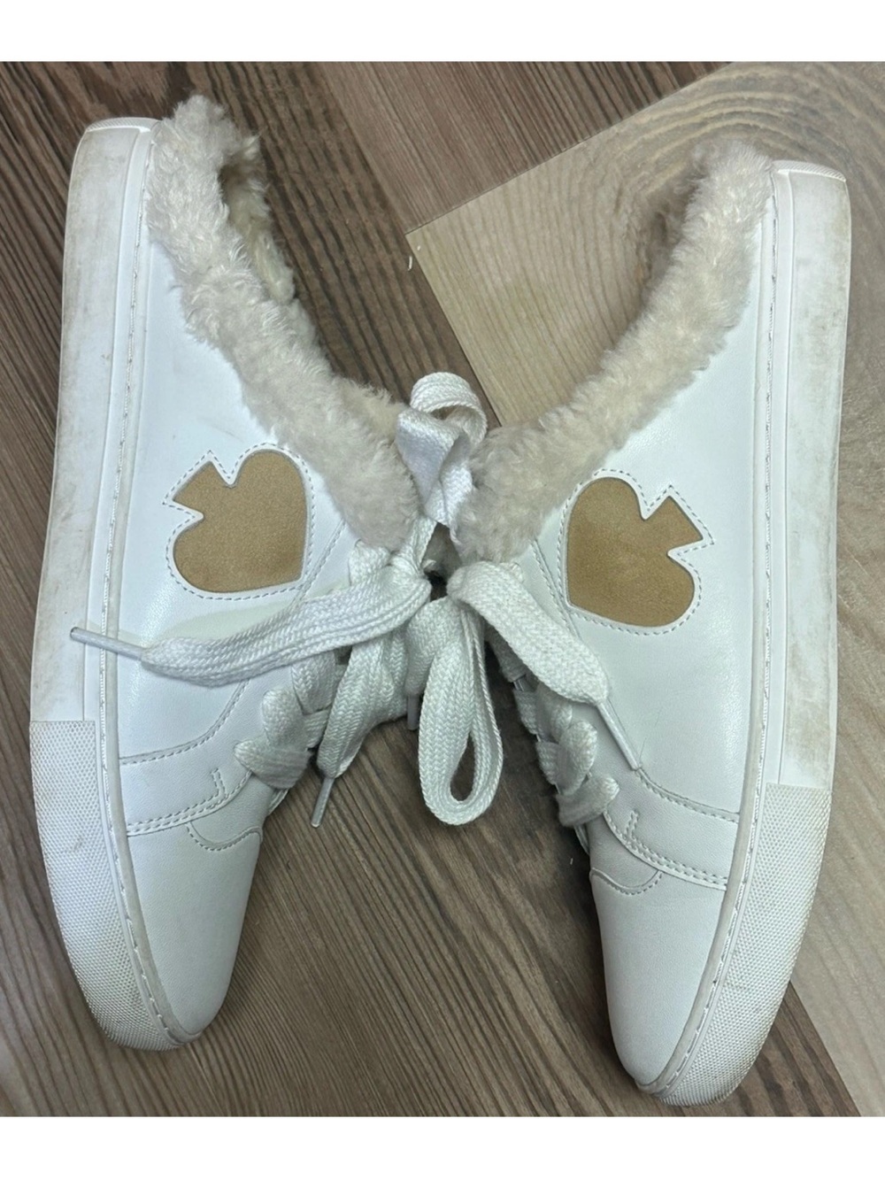 Kate Spade Fez Mule Faux Fur Wht Large Logo Leather Slip On Shoes Women Size 9B - Picture 4 of 9